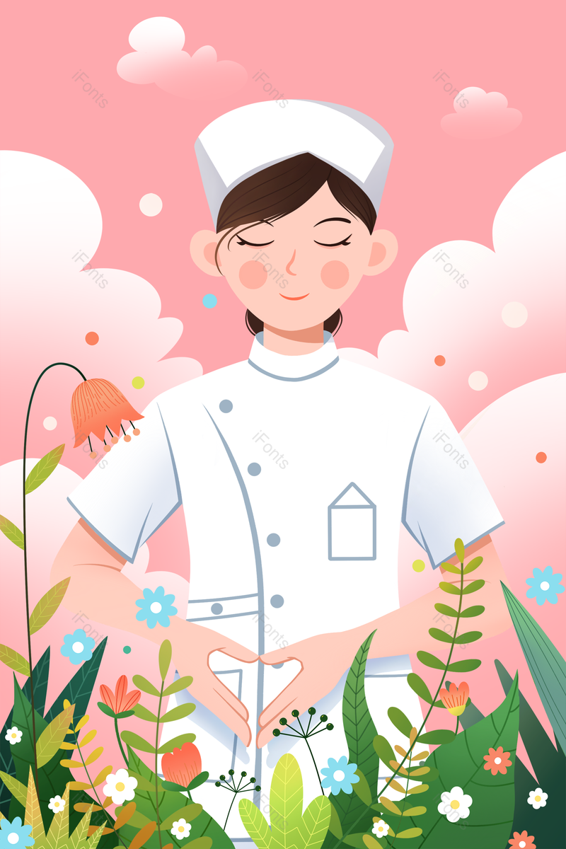 卡通人物图片,护士元素,护士节PNG,云层免抠素材